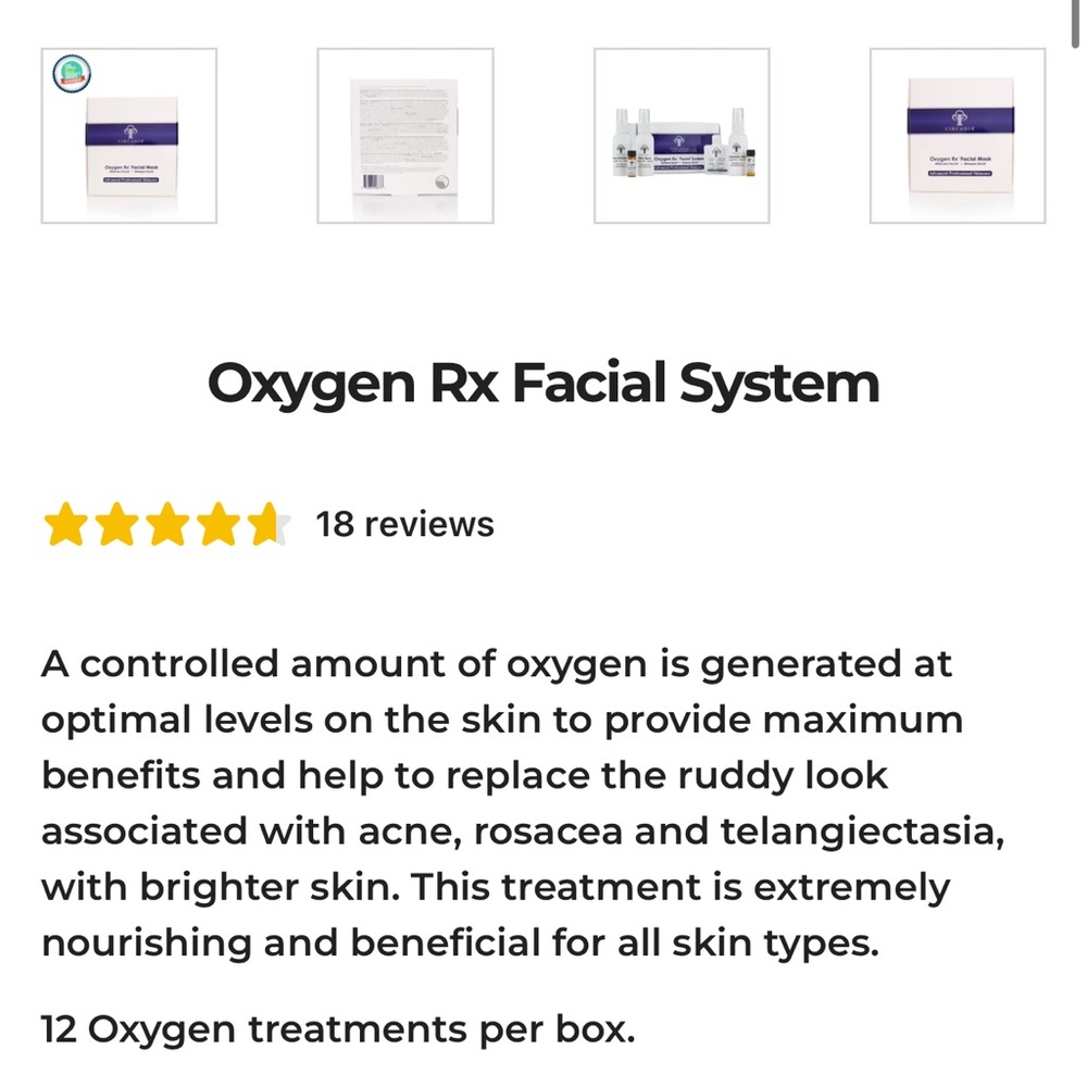 Circadia advanced professional skin care oxygen facial masks